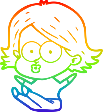 Gökkuşağı gradyan çizimi Bir insan tarafından çizilen çizgi film kızı