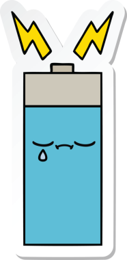 Bir insan tarafından çizilmiş şirin bir karikatür aküsünün çıkartması.