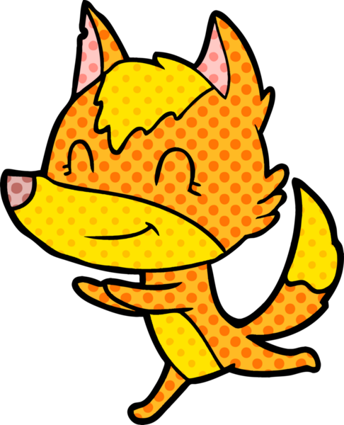 Bir insan tarafından çizilmiş tilki çizgi film karakteri