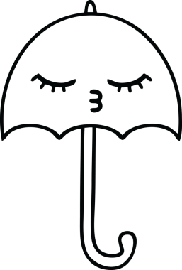 Bir insan tarafından çizilmiş şemsiye çizimi