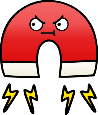 Bir insan tarafından çizilmiş bir mıknatısın gölgelenmiş gradyanı