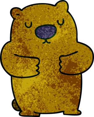 Bir insan tarafından çizilmiş garip bir çizgi film kunduzu.