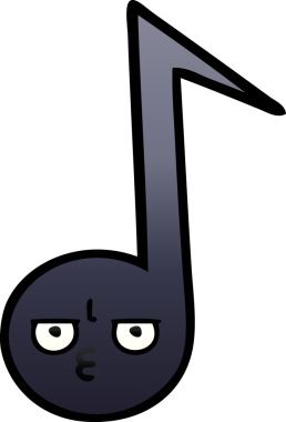 Bir insan tarafından çizilmiş bir notanın gölgelenmiş karikatürü