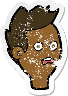 Bir insan tarafından çizilmiş bir karikatürün gerilimli çıkartması.