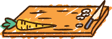 Bir insan tarafından çizilen Kesme Tahtası Tebeşiri