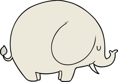 Bir insan tarafından çizilmiş bir fil.