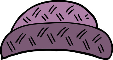 Bir insan tarafından çizilmiş çizgi film şapkası.