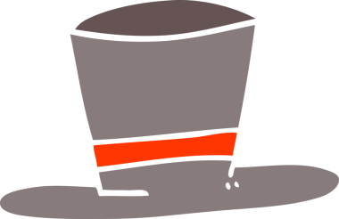 Bir insan tarafından çizilmiş karikatür silindir şapka.