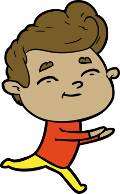 Bir insan tarafından çizilmiş bir karikatür adam.