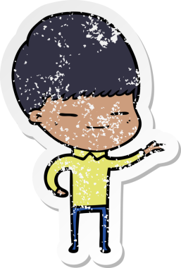 Bir insan tarafından çizilmiş kendini beğenmiş bir çizgi film karakterinin sıkıntılı çıkartması.