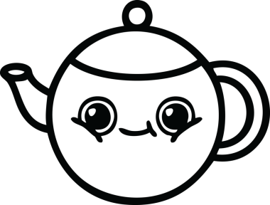 Bir insan tarafından çizilmiş çaydanlık çizimi.