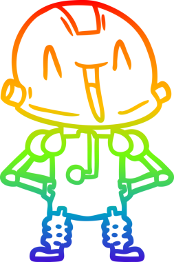 gökkuşağı gradyan çizgisi bir insan tarafından çizilmiş robot çizgi