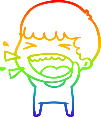 Gökkuşağının gradyan çizimi bir insan tarafından çizilmiş gülen bir adamın çizimi.