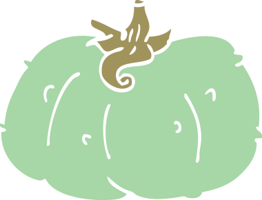 Bir insan tarafından çizilmiş karikatür kış kabağı.