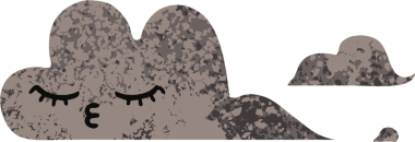 Bir insan tarafından çizilmiş bir fırtına bulutunun retro çizim tarzı karikatürü