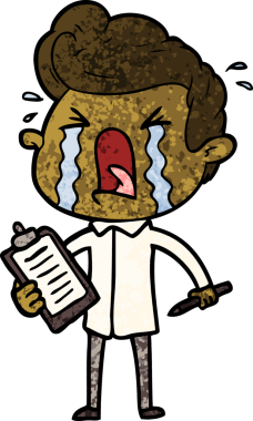 Bir insan tarafından çizilmiş ağlayan bir karikatür.