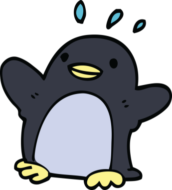 Bir insan tarafından çizilmiş bir karalama Noel pengueni.