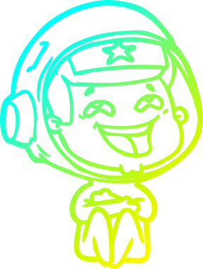 Bir insan tarafından çizilmiş gülen astronotun soğuk gradyan çizimi