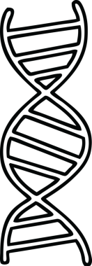 Bir insan tarafından çizilmiş bir DNA ipliğinin çizgi çizimi