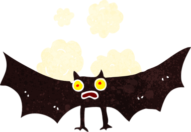 Bir insan tarafından çizilmiş karikatür yarasa