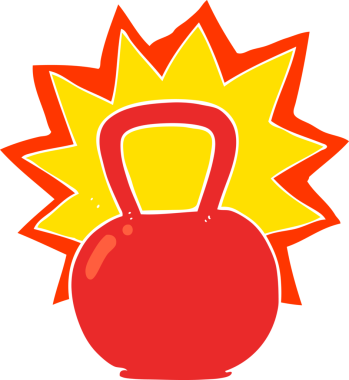 Bir insan tarafından çizilmiş su ısıtıcısının düz renk çizimi