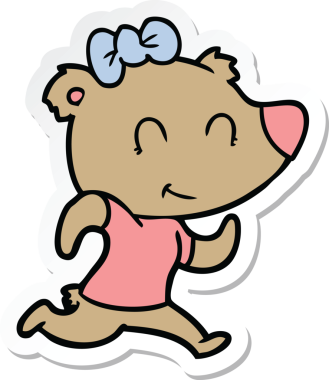 Bir insan tarafından çizilmiş dişi ayının çıkartması.