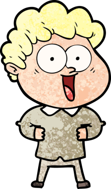 Bir insan tarafından çizilmiş mutlu bir adam.