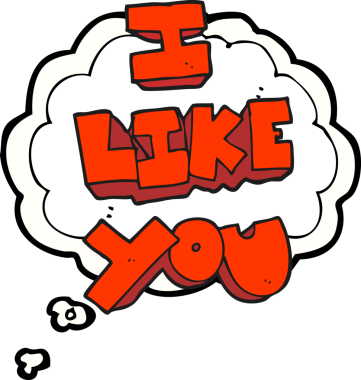 Bir insan tarafından çizilmiş baloncuklu düşünce karikatürü sembolünü seviyorum.