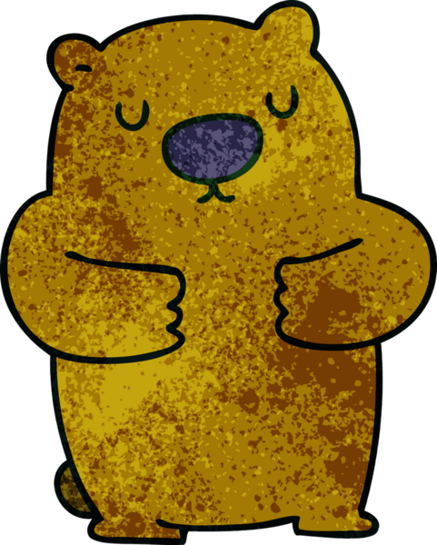 Bir insan tarafından çizilmiş garip bir çizgi film kunduzu.