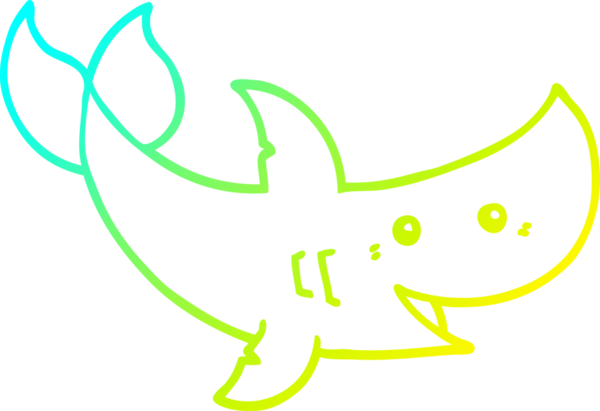 Bir insan tarafından çizilmiş bir karikatür köpek balığı çizimi.