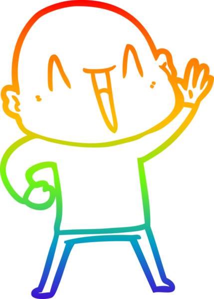 gökkuşağı gradyan çizimi mutlu bir çizgi kel adamın çizimi bir insan tarafından çizildi