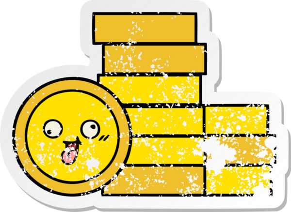 Bir insan tarafından çizilmiş bozuk paraların sıkıntılı çıkartması.