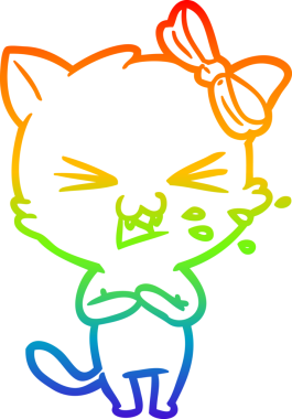 gökkuşağı gradyanı çizimi bir insan tarafından çizilmiş çizgi film kedisi