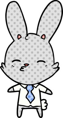 Bir insan tarafından çizilmiş meraklı tavşan çizgi filmi.