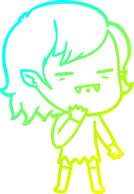 Bir insan tarafından çizilmiş bir ölümsüz vampir kız çizgi filmi.