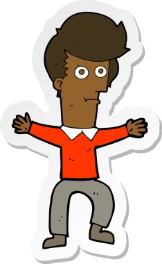 Bir insan tarafından çizilmiş bir karikatür çıkartması.