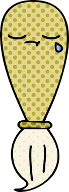 Bir insan tarafından çizilmiş bir boya fırçasının karikatürü.