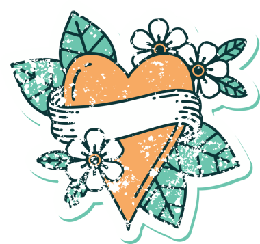 Bir insan tarafından çizilmiş kalp ve bayrağın sembolik depresif dövme şekli