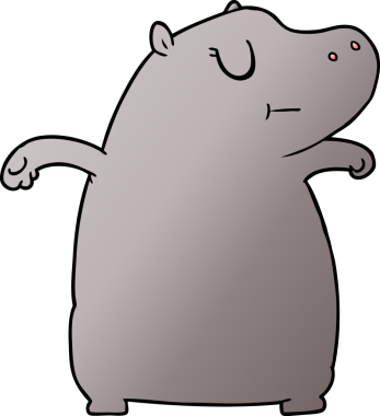 Bir insan tarafından çizilmiş çizgi film hipopotamları