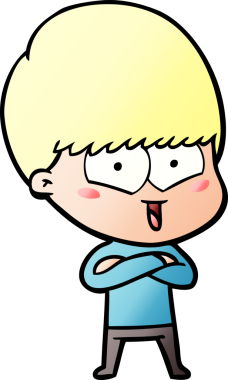 Bir insan tarafından çizilmiş mutlu çocuk çizgi filmi.