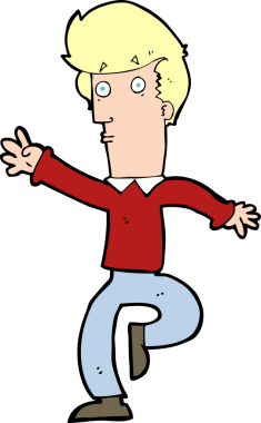 Bir insan tarafından çizilmiş çizgi film koşucusu.