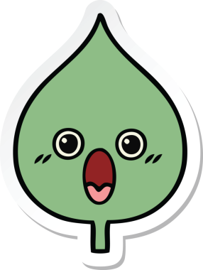 Bir insan tarafından çizilmiş sevimli bir çizgi film yaprağının çıkartması.