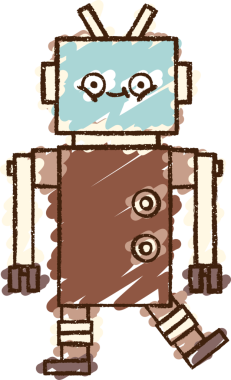 Bir insan tarafından çizilen robot tebeşiri.