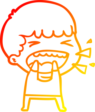 Bir insan tarafından çizilmiş gülen adamın sıcak çizgi çizimi.