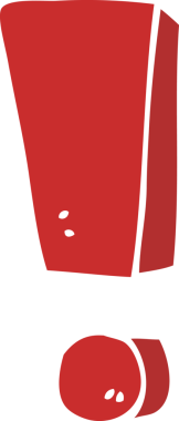 bir insan tarafından çizilmiş düz renk çizgi film ünlem işareti