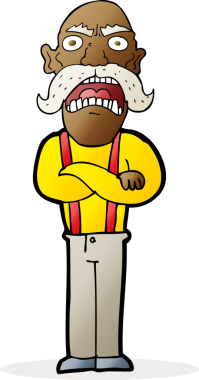 Karikatür bir insan tarafından çizilmiş yaşlı bir adamı şok etti.