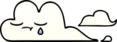 Bir insan tarafından çizilmiş beyaz bulutun gölgelenmiş çizimi