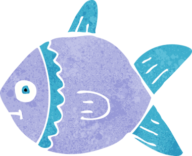 bir insan tarafından çizilmiş karikatür balığı