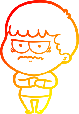 Bir insan tarafından çizilmiş, kızgın bir çizgi film karakteri.