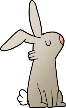 Bir insan tarafından çizilmiş çizgi film tavşanı